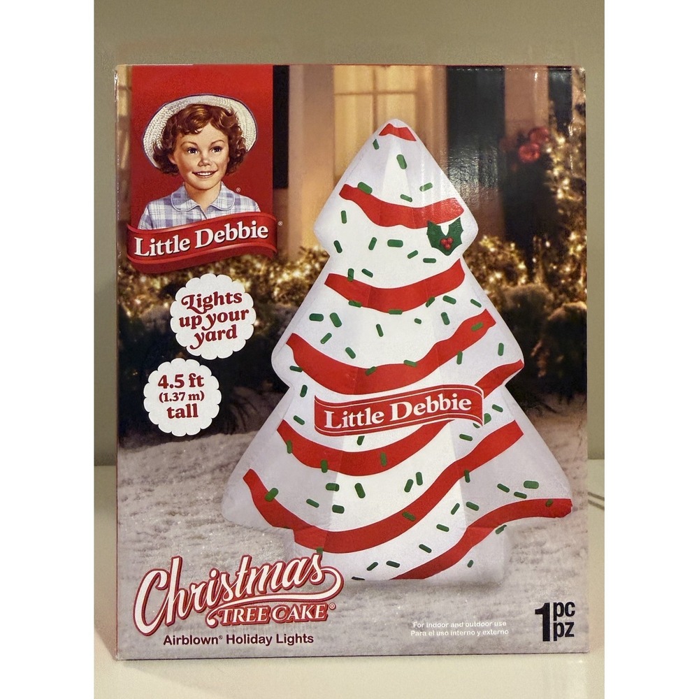 Little Debbie Christmas Tree Cake Inflatable Airblown Holiday Lights 4.5 ft NIB‎